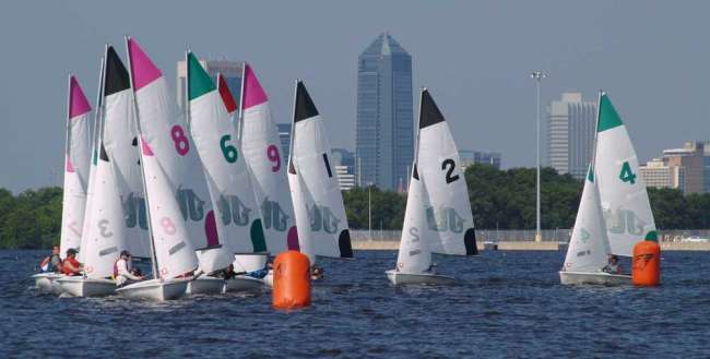 (Photo by Jon Faudree) The Jacksonville University sailing team qualified for nationals by winning the South Atlantic Intercollegiate Sailing Association Spring Nationals, held in April on the St. Johns River.